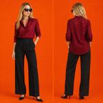 Роскошная хлопковая рубашка "Veloura Crimson Élégance"