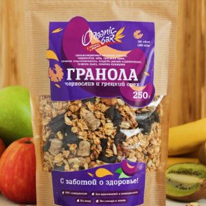 Гранола Organicbar 250г Чернослив и грецкий орех