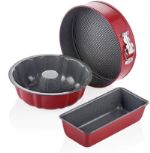 Red Color Cake Mold Set - 3 pcs