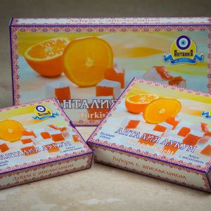 Лукум апельсиновый в сахарной пудре  125гр., 250 гр., 450 гр.
