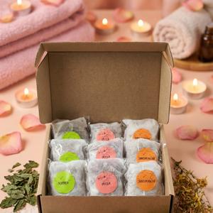 "9 ванн Мята, Роза, Чабрец" - Подарочный набор, Крымские Травы + Соль розовая Крым Сасык-Сиваш, 150 гр х 9 = вес товара 1350 гр.