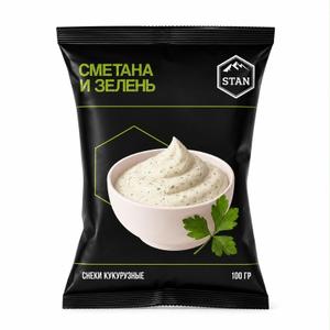 Снеки со вкусом "СМЕТАНА ЗЕЛЕНЬ " 100гр