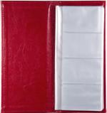 Визитница настольная на 96 визиток из итальянского кожзаменителя Rich красный