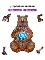 Деревянный пазл для детей и взрослых / Active Puzzles Могучий медведь / головоломка / 40х27 см, 210 деталей