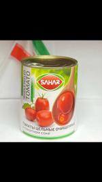 Томаты цельные очищенные в томатном соке SAHAR