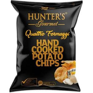 Картофельные чипсы ручной обжарки Hunter&#39;s Gourmet со вкусом &#34;Четыре Сыра&#34; 125гр пакет