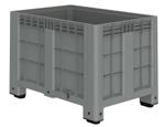 Большой контейнер 1200х800х800 мм светло-серый со сплошными стенками и дном, на ножках 00000114505