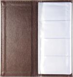 Визитница настольная на 96 визиток из итальянского кожзаменителя Premium коричневый