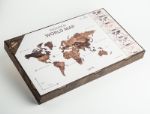 Декор "Карта мира на англ. языке" многоуровневый, венге, XL 3200