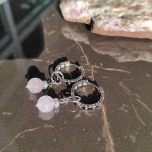 Серьги Розовый кварц