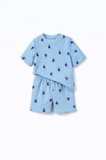 Футболка и шорты для мальчиков, пижамный стиль, вафельная ткань