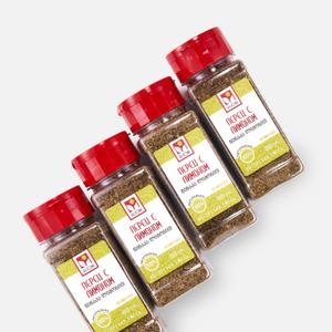 Состав: соль поваренная пищевая молотая (сорт высший, помол №1), лимон сушеный молотый, перец черный молотый, перец душистый молотый, чеснок сушеный гранулированный.
Пищевая ценность (средние значения) в 100 г продукта:
КБЖУ 285,6; 12,6; 11,2; 34,8.