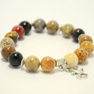 окаменелое дерево, с фурнитурой под серебро. 