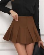 Юбка-шорты в складку, коричневый