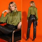 Блуза Lumière из Шёлкового Купро с Драпировкой