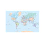 Фотообои бумажные бесшовные Verol "Карта мира, взрослая, подробная", 3,76 м2 ширина 243 см высота 155 см плотность 115 г/м 4-БФО_04191