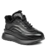 Обувь Barcelo Biagi 10-NH352-25L-P742M black, Женские кожаные кроссовки на меху 10-NH352-25L-P742M black, Женские кожаные кроссовки на меху
