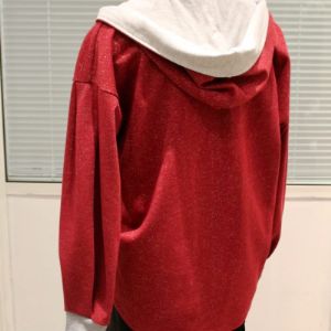 Анорак бордо с двойным капюшоном и молнией спереди, вид сзади, размер российский от 44 до 56, собственный пошив ателье