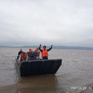 Испытание нашей продукции. Аппарельная лодка длина 7.4 м. Ходовые испытания прошли успешно.