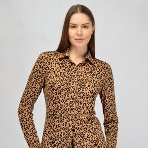 Блузка 1623-блп  с длинным рукавом на манжете. По передней полочке планка с пуговицами. В районе груди слабая сборка под планкой.