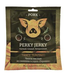 Чипсы мясные из свинины PERKY JERKY Терияки(сухое мясо)