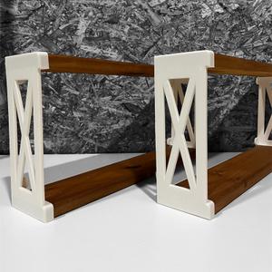 Цвет полки: мокко
Материал: дерево (хвоя)
Цвет поддержки: белый, черный
Материал: прочный пластик 
Размер:50х24х9,5