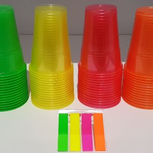 Одноразовые пластиковые стаканы для горячих и холодных напитков Напра.рф зелёный жёлтый красный оранжевый стакан 200 мл