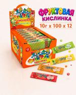 Жевательная конфета "Фруктовая Кислинка" 10 г х 100 х 12 Р0009
