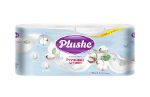 Туалетная бумага Plushe "Premium Aroma" Pearl & Cotton, белая, аромат, 8 рулонов, 3 слоя, 8 в упаковке 73150