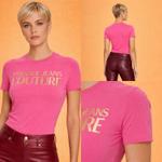 Футболка Versace Jeans Couture Pink Gold Logo Signature