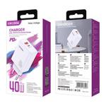 Зарядное устройство Kakusiga KSC-936 PD40W+QC3.0 3А белое 6921042133423