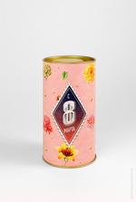 Подарочный тубус 8 марта, 63x120 мм Кругом картон 8M001