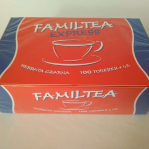 Чай черный в пакетиках. 
Состав: смесь чаев черных. 
Срок годности 24 месяца. 
Производитель: Bastek Coffee &amp; Tea S.J., (Польша).
Вес нетто: 150 гр. (100 х 1,5гр.)
