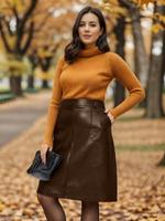 Юбка экокожа