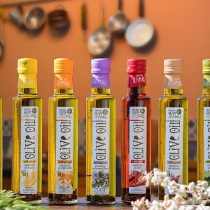 Натуральное греческое оливковое масло Extra Virgin с различными добавками производства Almpantakis S.A. — CRETAN MILL (остров Крит)