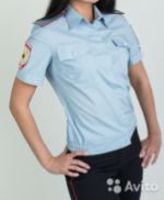 Блузка женская серо-голубая МВД ТУ 8527-026-08836809-2007 длинный, короткий рукав