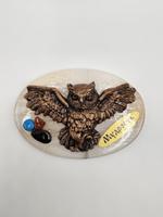 Магнит сова мудрость из натуральных уральских камней ma07