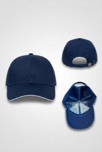 Кепки однотонные с кантом на козырьке 6-БС-К