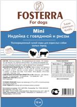 Сухой корм для Собак мелких пород Fosterra 12 кг Индейка с говядиной и рисом 4676316272835