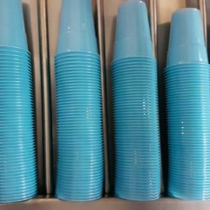 синие пластиковые одноразовые стаканы 200 мл Напра.рф