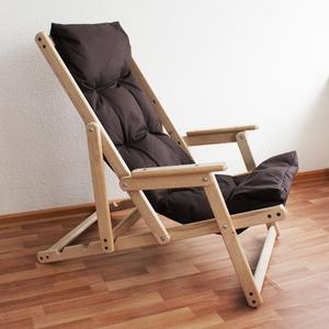 Кресло-шезлонг  с подлокотником складной, в ассортименте 120*60*80