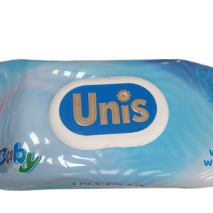 Салфетки влажные TM UNIS 60 шт.  для детей без запаха с клапаном Россия
