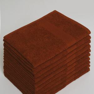 Полотенце махровое из 100% хлопка, 50*90 мм, 440 г/м2, коричневый с бордюром