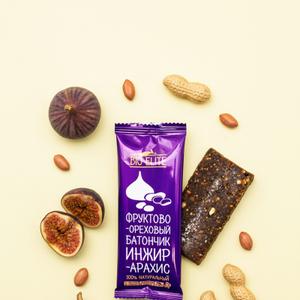 Фруктово-ореховые батончики BIO Elite Инжир-Арахис. Вес 35г.