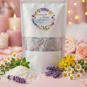 "5-Трав" Дой-пак 1,5 кг соль для ванны с травами : ромашка, лаванда, зверобой,мята, чабрец. в фильтр пакетиках по 150 грамм, в дой-пакет 10 саше (1,5 кг.)