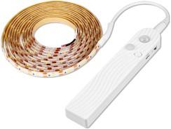 Светодиодная лента на батарейках с датчиком движения. 
60 LED/м; длина — 1, 2, 3, 4 или 5 м; цветовая температура — 3000K, 4000K или 6500K.
