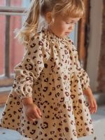 Платье фланелевое бежевый леопард Линия Детства
