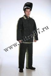 Костюм «Сварщика» брезент со спилком 1.9.Куртка+брюки. Ткань: Брезент с ОП пропиткой, пл. 480-500 гр/м2, спилок.