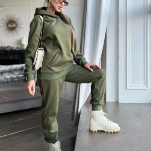 Брюки джоггеры хаки утеплённые OVVIO