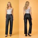 Noir Éclat — Кожаные брюки с высокой талией